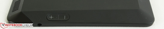 Левая грань: аудиопорт (3.5 мм), регулировка громкости