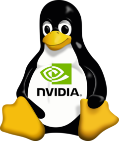 Драйверы Nvidia в Linux теперь по умолчанию используют модули ядра GPU с открытым исходным кодом. (Источник изображения: Логотип Nvidia и Tux, Wikimedia Commons)