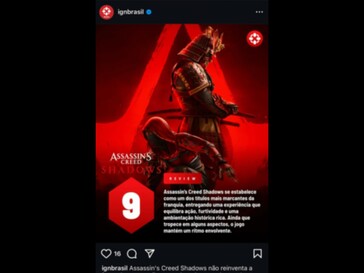 Утечка обзора Assassin's Creed Shadows IGN Brasil (Источник изображения: скриншот, Assassin's Creed subreddit)