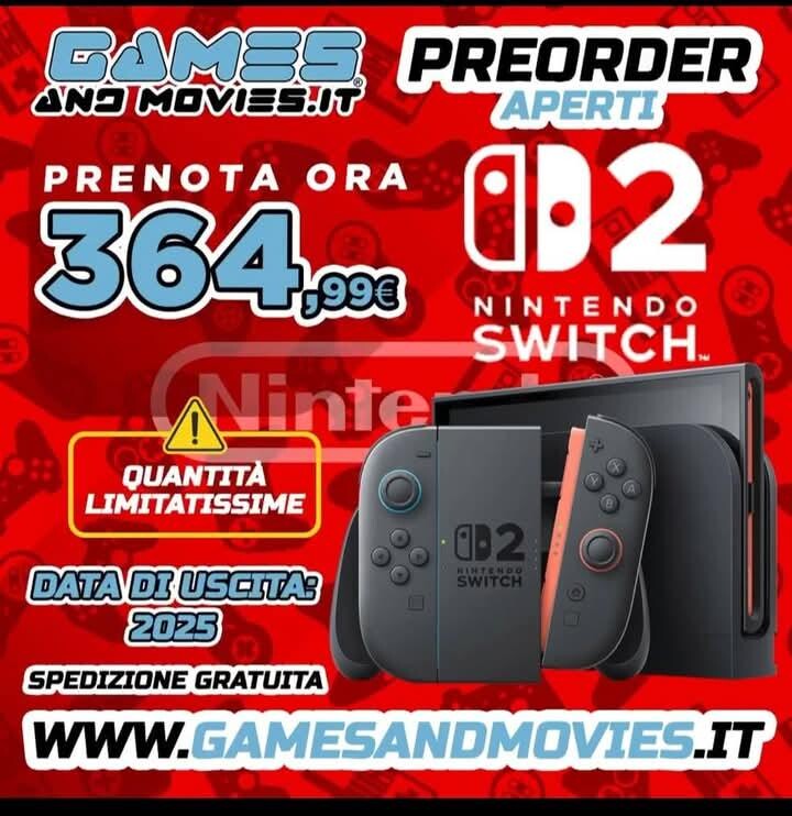 Акция GamesandMovies.it по предзаказу Nintendo Switch 2 (Источник изображения: GamesandMovies.it)