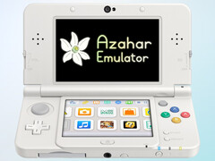 Эмулятор Nintendo 3DS Логотип Azahar на экране консоли 3DS