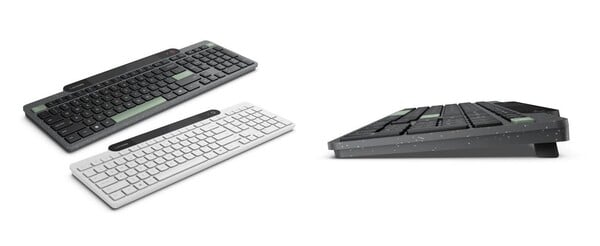 Клавиатура Lenovo Bluetooth Solar Keyboard, похоже, сделана из переработанного пластика. (Источник изображения: Эван Бласс)