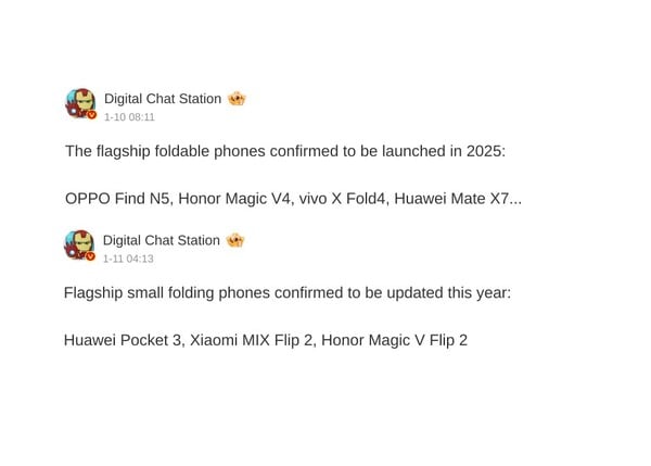 В этом году будет выпущено более нескольких китайских складных смартфонов. (Источник изображения: Digital Chat Station)