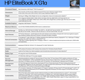 HP EliteBook X G1a: Технические характеристики