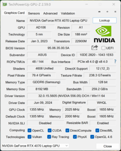 GPU-Z Nvidia GeForce RTX 4070