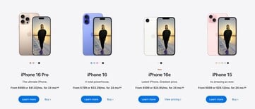 На странице Apple, посвященной iPhone, после выхода iPhone 16E больше нет моделей iPhone 14 и iPhone SE. (Источник изображения: Apple)