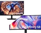 Samsung Odyssey G8 (вверху) и ViewFinity S8 (внизу).