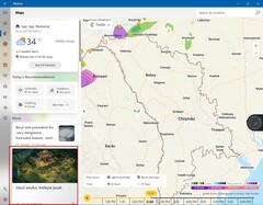 Погода Microsoft с рекламой в Румынии (Источник изображения: Own)