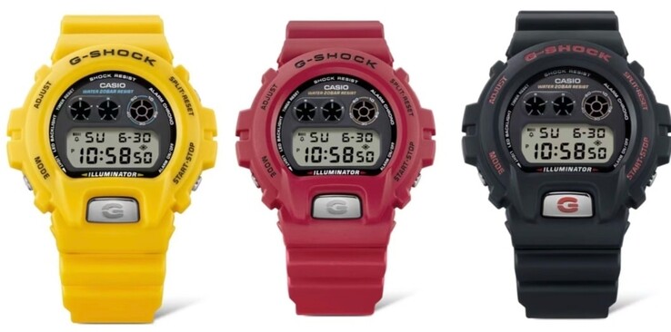 Серия Casio G-Shock DW-6900 в желтом (DW-6900TR-9), красном (DW-6900TR-4) и черном (DW-6900TR-1) цветах.