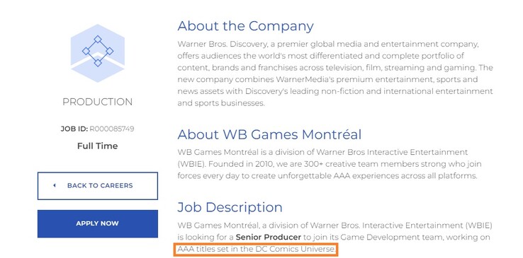 (Источник изображения: WB Games Montréal Jobs)