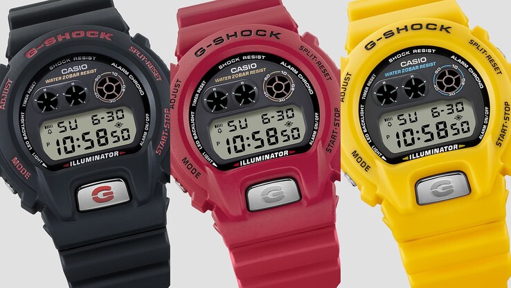 Слева направо, Casio DW-6900TR-1, DW-6900TR-4 и DW-6900TR-9. (Источник изображения: Casio)