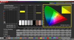 CalMAN ColorChecker (профиль: sRGB, целевое цветовое пространство: sRGB)