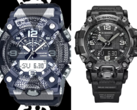 Утечка информации о часах Casio G-Shock Mudmaster GG-B100X (слева) и более дорогой модели G-Shock GWG-2000 (справа), как ожидается, будут иметь достаточно много общих характеристик. (Источник изображения: @geesgshock on Instagram / Casio)