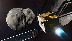 Космический аппарат НАСА Double Asteroid Redirection Test (DART) перед столкновением с Дидимос, иллюстрация. (Источник изображения: NASA/Johns Hopkins APL/Steve Gribben)