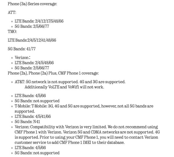 Телефоны серии Nothing Phone (3a) совместимы не со всеми сетями в США. (Источник изображения: Nothing)