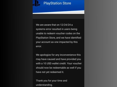 Письмо с компенсацией за праздничные ваучеры PlayStation Network (Источник изображения: PlayStation LifeStyle)