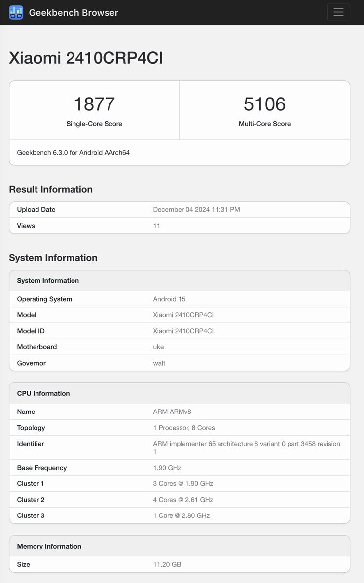 (Источник изображения: Geekbench)