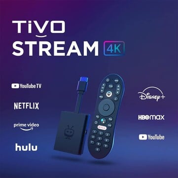 TiVo Stream 4K имеет дизайн донгла, как у Chromecast с Google TV. (Источник изображения: TiVo)