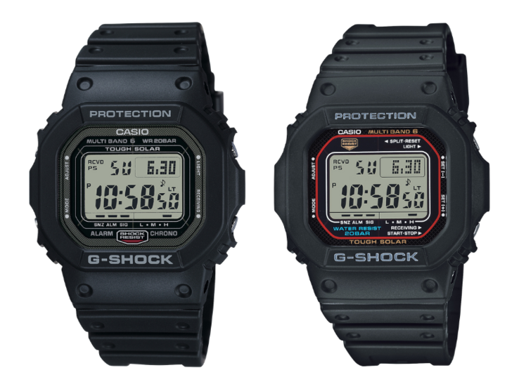 Часы Casio G-Shock GW5000U-1 (слева) и часы GWM5610U-1 (справа). (Источник изображения: Casio)