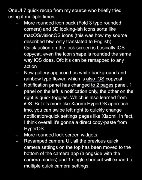 Особенности One UI 7.0 (изображение @chunvn8888 на X)