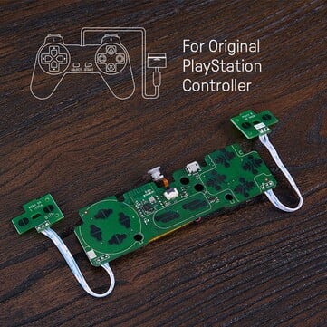 Печатная плата Mod Kit вставляется в корпус оригинального контроллера PlayStation Controller. (Источник изображения: 8BitDo)