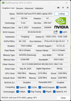 GPU-Z Nvidia GeForce RTX 4080