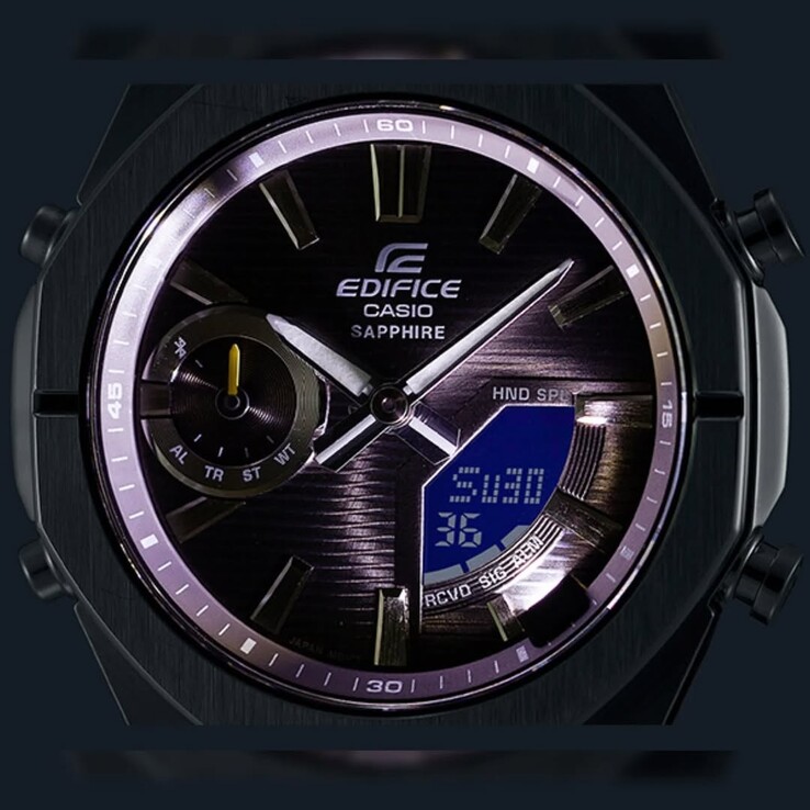 Модели Casio Edifice ECB-S100D оснащены светодиодным индикатором Super Illuminator. (Источник изображения: @geesgshock)