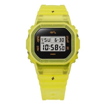 Часы Casio G-Shock DWE-5600JB-1A9 с желтым ремешком....