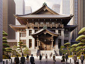 Японское здание суда (Источник: DALL-E 3-generated image)