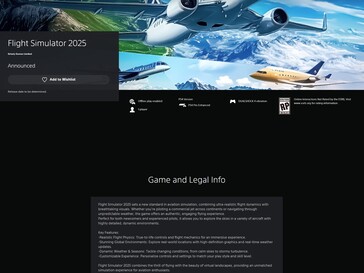 Страница Flight Simulator 2025 в PlayStation Store (Источник изображения: скриншот, PlayStation Store)