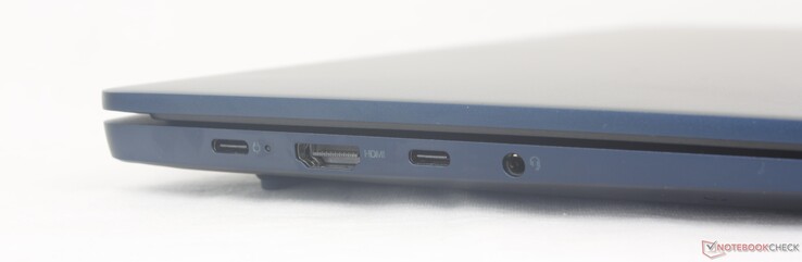 Слева: 2x USB-C (5 Гбит/с) с Power Delivery 3.0 + DisplayPort 1.4, HDMI 1.4, аудио разъем