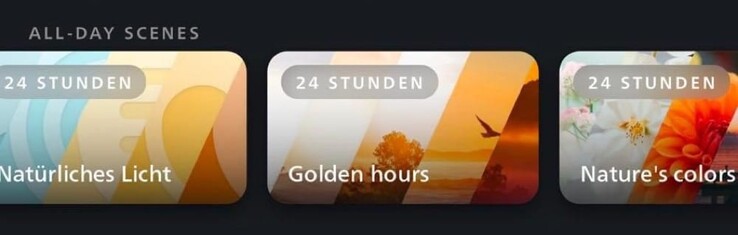 Пользовательский скриншот новых сцен Philips Hue на весь день. (Источник изображения: Hueblog.de)