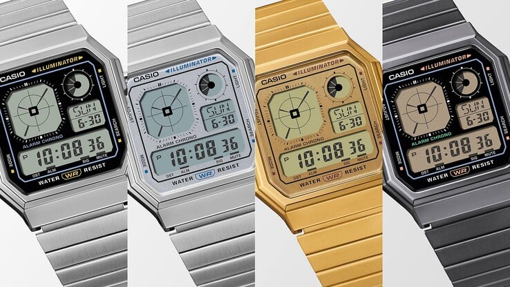 Слева направо: часы Casio A130WE-1A, A130WE-7A, A130WEG-9A и A130WEGG-1A. (Источник изображения: Casio)