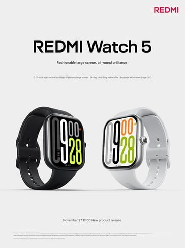 Тизер Redmi Watch 5 (Источник изображения: Redmi - машинный перевод)