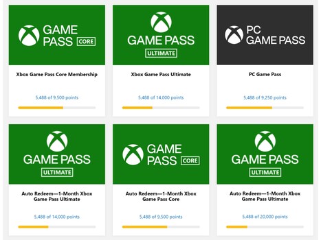 Изменения в получении вознаграждения за Xbox Game Pass (Источник изображения: Сайт Microsoft Rewards)