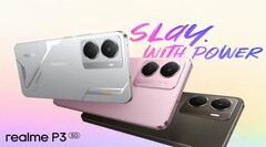 Модель Realme P3 5G выпускается в цветах Space Silver, Comet Grey и Nebula Pink (Источник изображения: Realme)