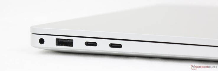 Слева: 3,5 мм аудио, USB-A 3.2 Gen.1 (5 Гбит/с), 2x USB-C 4.0 (40 Гбит/с, режим DisplayPort ALT, Power Delivery)