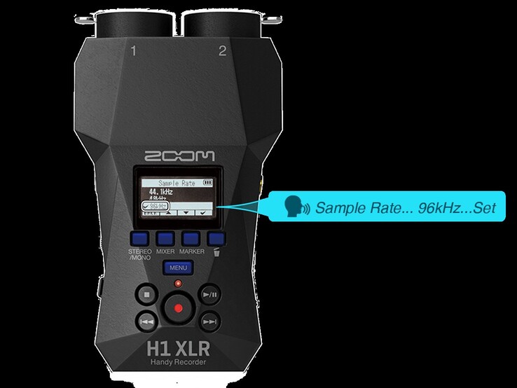 Интерфейс Zoom H1 XLR имеет звуковые описания, так что даже слепой сможет им управлять. (Источник изображения: Zoom)