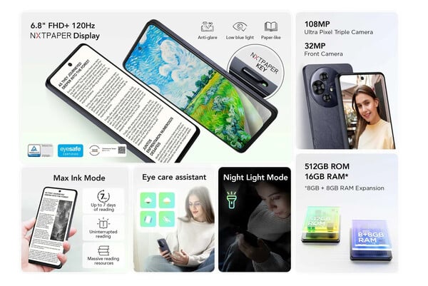 TCL 50 Pro NTXPAPER 5G и TCL 50 NTXPAPER 5G имеют практически одинаковые характеристики. (Источник изображения: TCL)