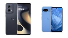 Motorola Edge 2024 можно купить только в черном цвете, в то время как Pixel 8a выпускается в четырех цветах, включая Bay (синий). (Источник изображения: Motorola, Google - отредактировано).