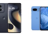 Motorola Edge 2024 можно купить только в черном цвете, в то время как Pixel 8a выпускается в четырех цветах, включая Bay (синий). (Источник изображения: Motorola, Google - отредактировано).