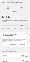 Новая страница Fitbit Body responses & moods. (Источник изображения: u/KeyAd5197 через Reddit)