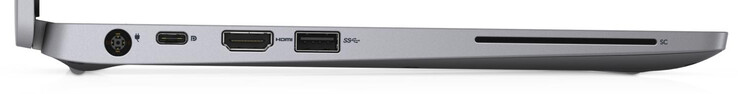 Слева: Гнездо питания, USB-C 3.2 Gen 2 (DisplayPort, PowerDelivery), HDMI, USB 3.2 Gen 1