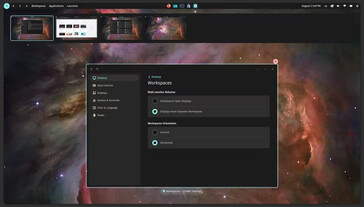 По умолчанию Cosmic DE имеет вертикальное рабочее пространство, но при желании его можно изменить на горизонтальное. (Источник изображения: System76)