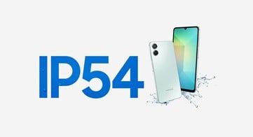 Модель Galaxy A06 5G имеет класс защиты IP54 для большей прочности. (Источник изображения: Samsung)