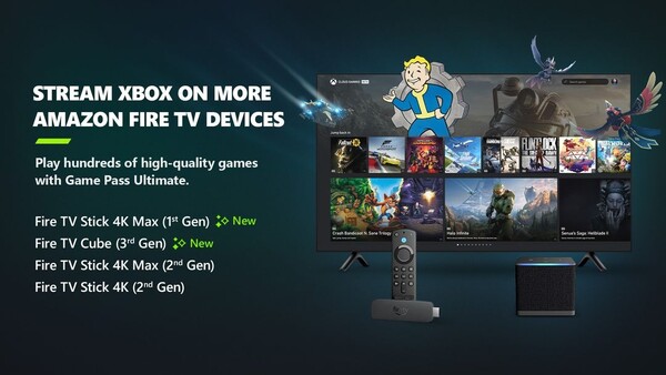 Сервис Xbox Cloud Gaming теперь доступен на четырех потоковых устройствах Amazon Fire TV. (Источник изображения: Xbox).