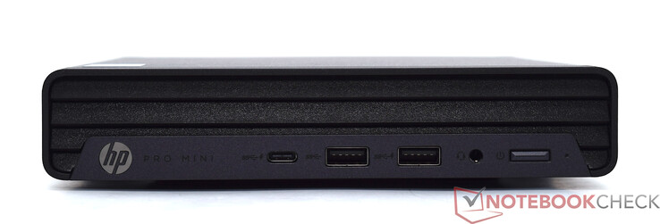 Спереди: USB Type-C 20 Гбит/с, 2x USB Type-A 10 Гбит/с, 3,5 мм аудио