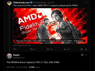 Kepler_L2 AMD FSR 4 X post (Источник изображения: X)