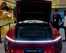 Новая Tesla Model Y в ультракрасном цвете (Источник изображения: DaltyBrewer/X)