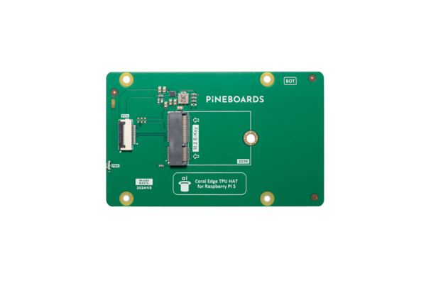 Пусть Вас не смущает наличие слота M.2 NVMe, Pineboard Hat AI принимает только Coral M.2 TPU (Источник изображения: Pineboard)